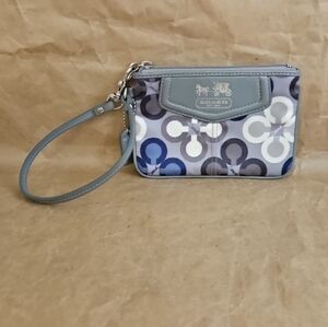 Coach Madison Clover Gray, Blue Wristlet Wallet